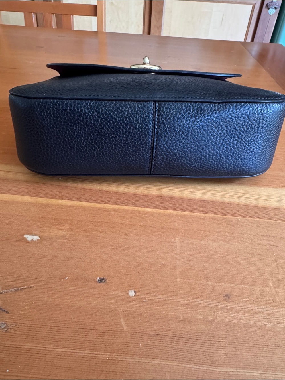 COACH Classic Black Leather Top-Handle Bag with Gold Hardware - Picture 8 of 11